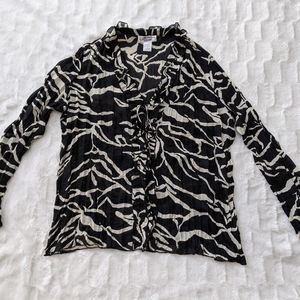 E.K. Designs Black & White Zebra Blouse
